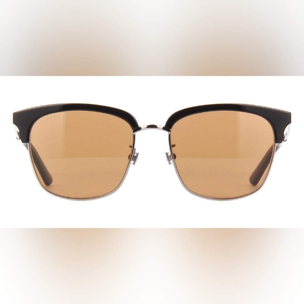 NEW GUCCI BLACK BROWN GUCCI SUNGLASSES GG0697S 005 UNISEX GUCCI EYEWEAR - Picture 6 of 8
